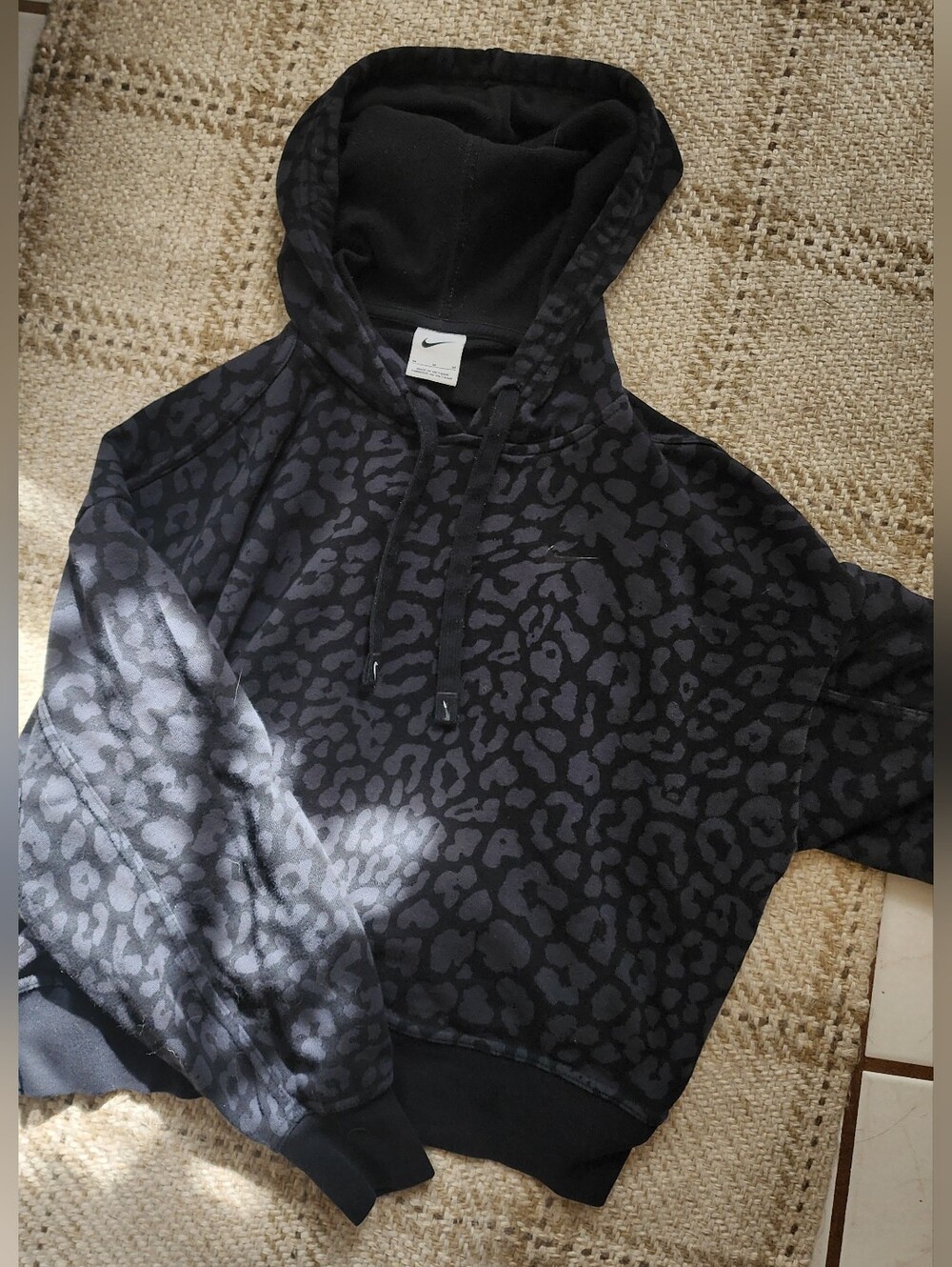 Nike Black/Gray Leopard Print Womens Hoodie